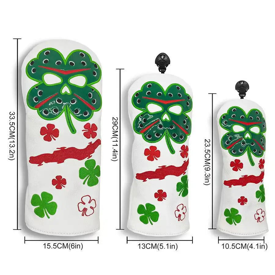 Angry Four-Leaf Clover Golf Club Head Covers