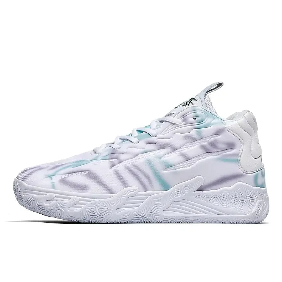 Low-Top Basketball Sneakers with Wavy Sole