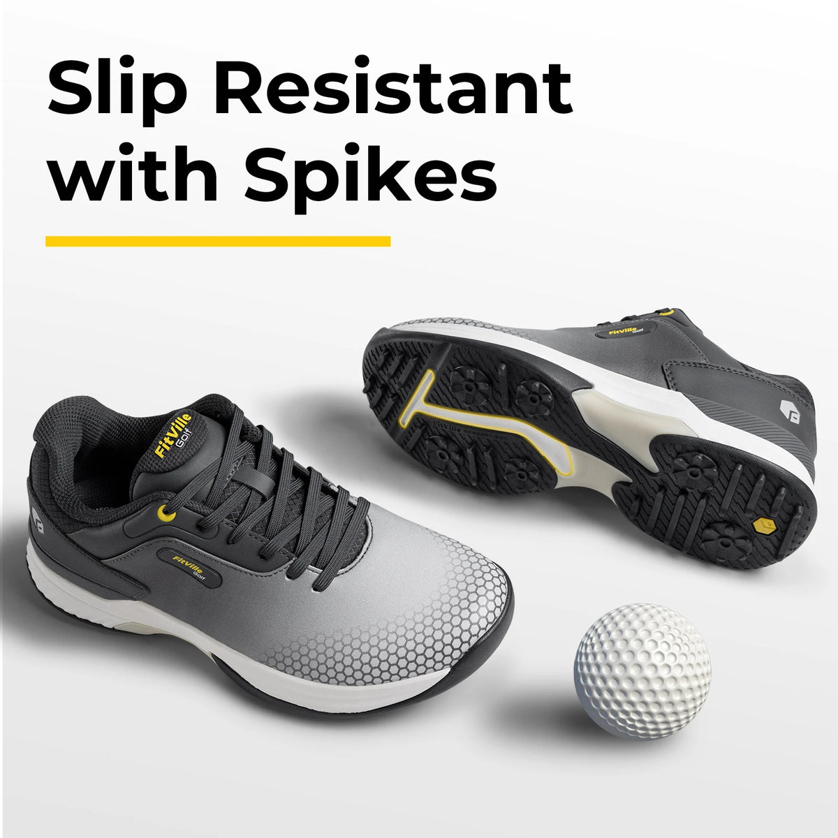 Wide men's golf shoes non-slip