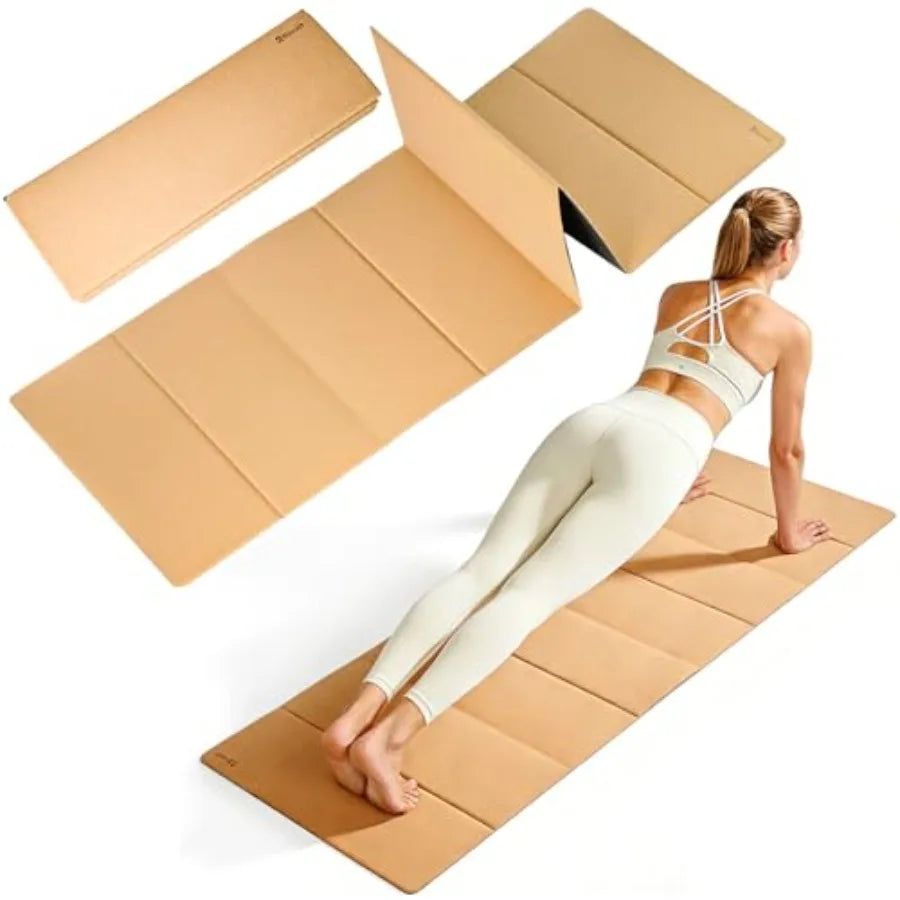 Foldable Cork Yoga Mat 69 x 24 x 0.25 in