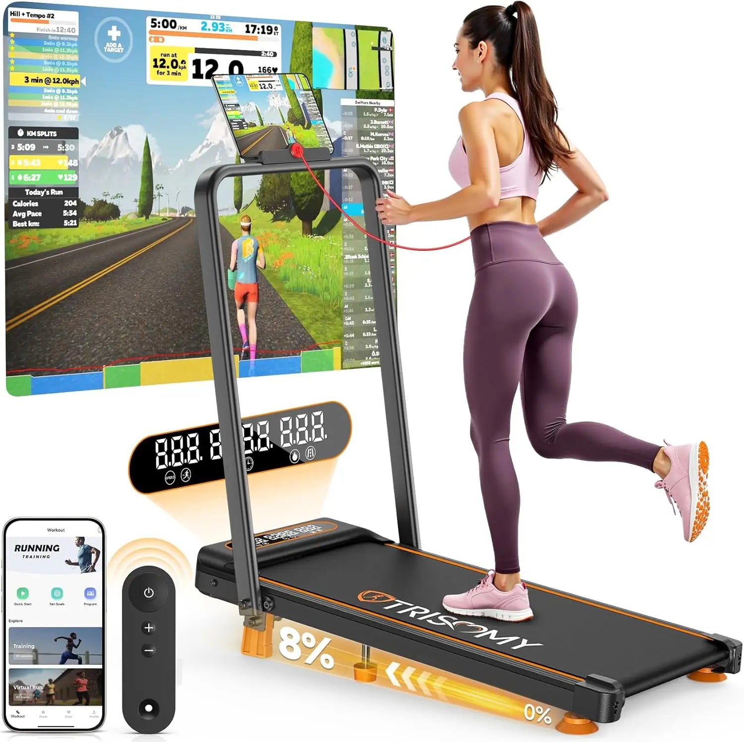 3.5HP Walking Pad Treadmill 300 LB