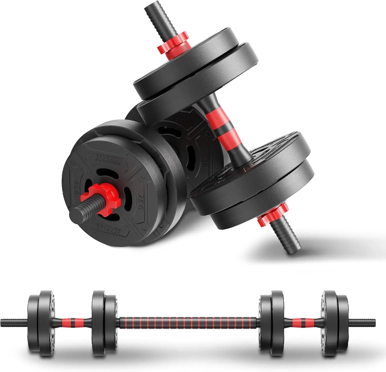 22lb 2-in-1 Adjustable Dumbbell & Barbell Set