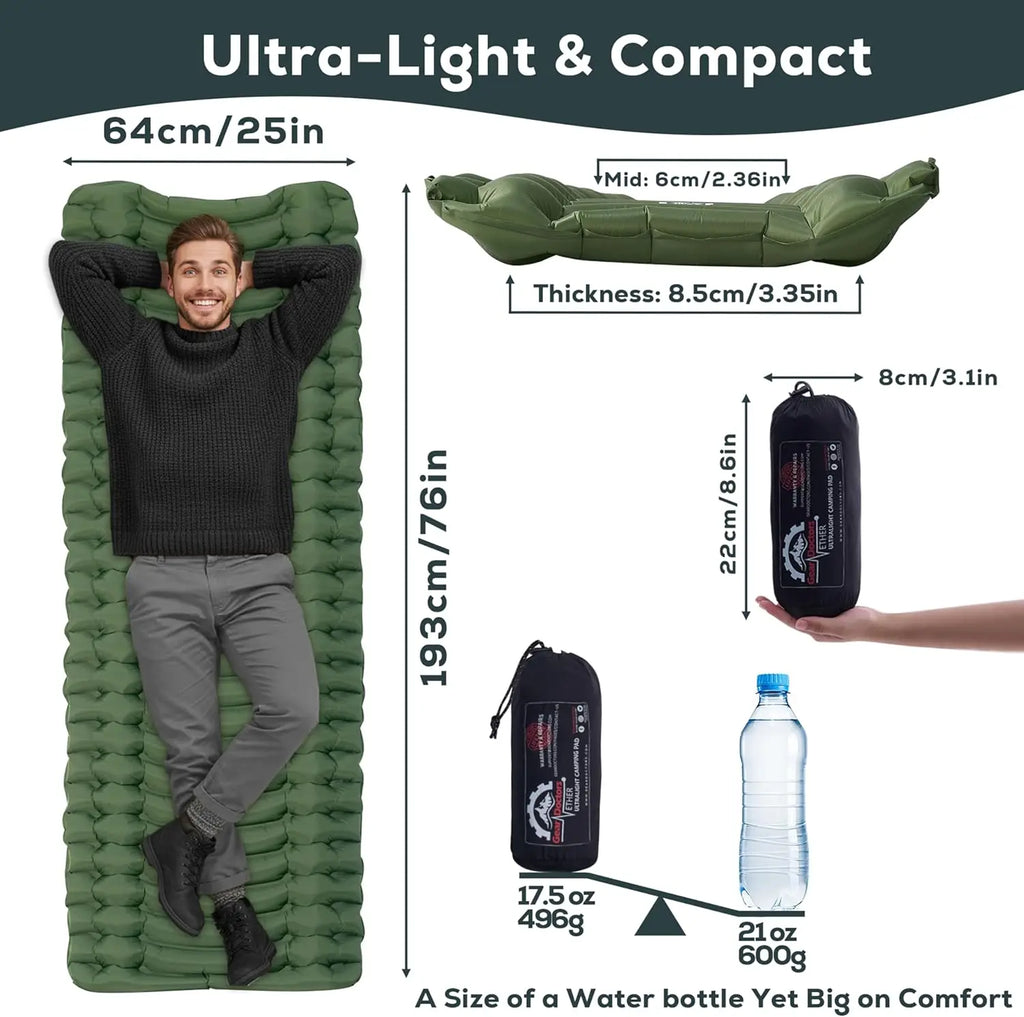 17.5oz Ultralight Camping Sleeping Pad