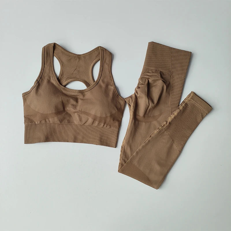 2PCS Sports Bra Women  Leggings Yoga Suit