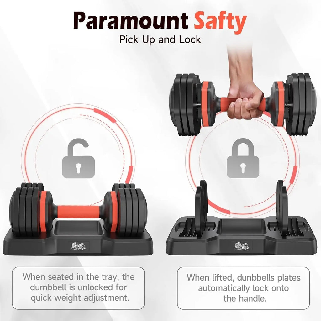 Adjustable Dumbbells Set, 5LB to 25LB