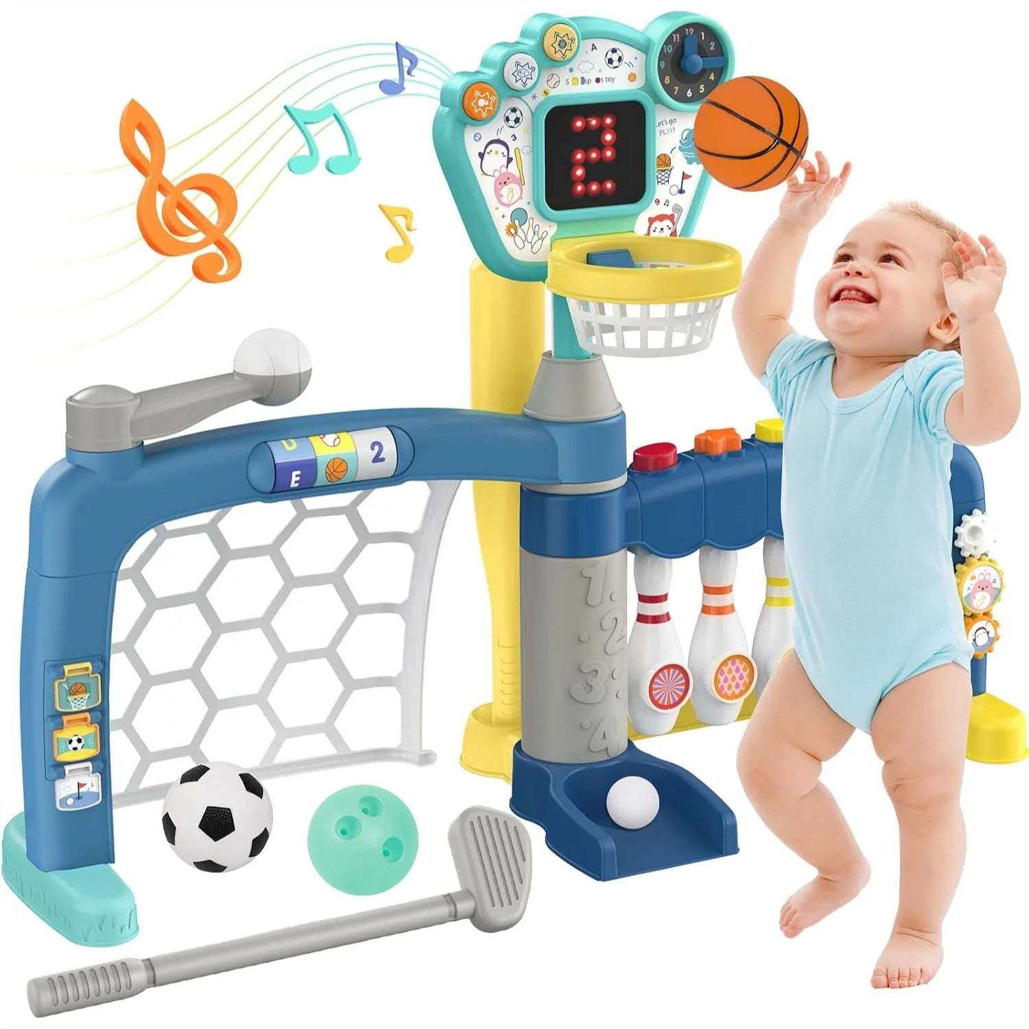 5-in-1 Toddler  Basketball Hoop