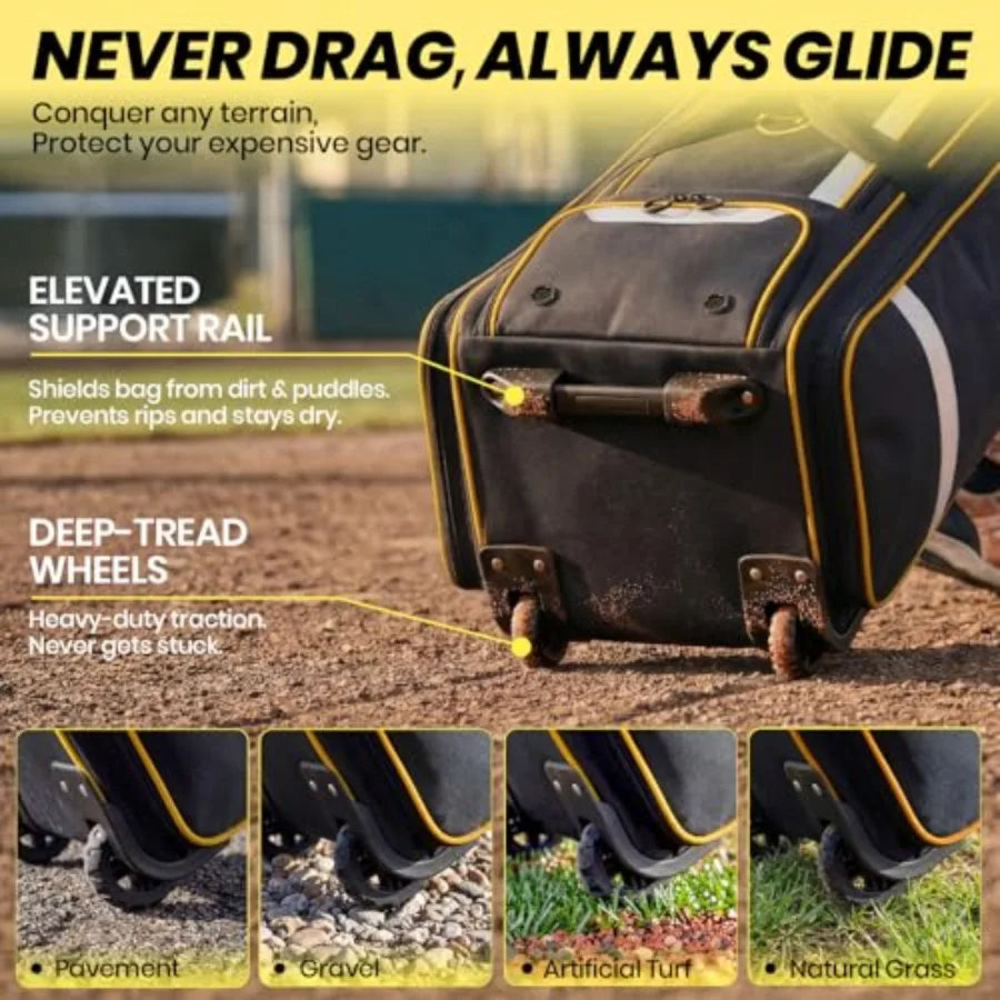 100L Rolling Baseball Catchers Gear Bag