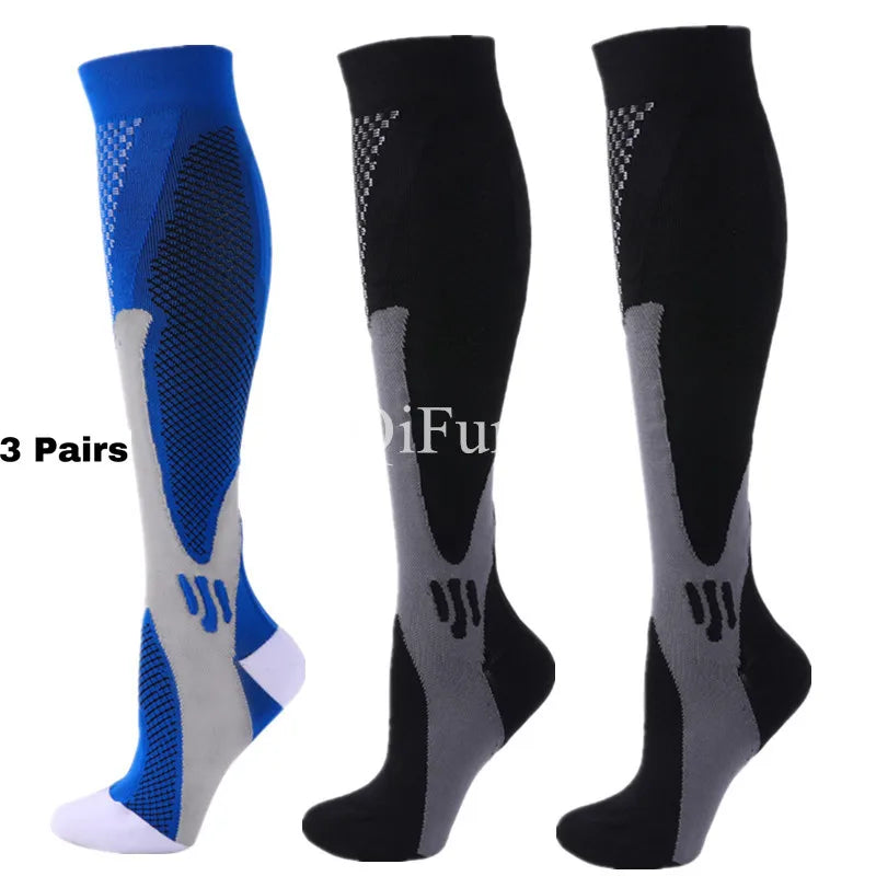 Pairs Men Compression Socks Football Soccer
