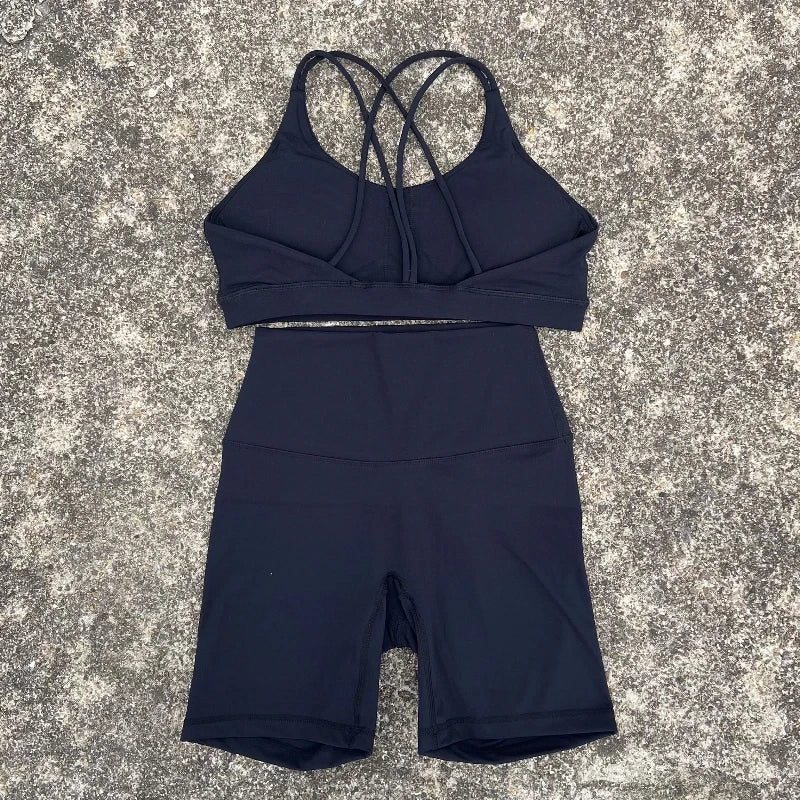 Women Gym Yoga Short Cycling Set