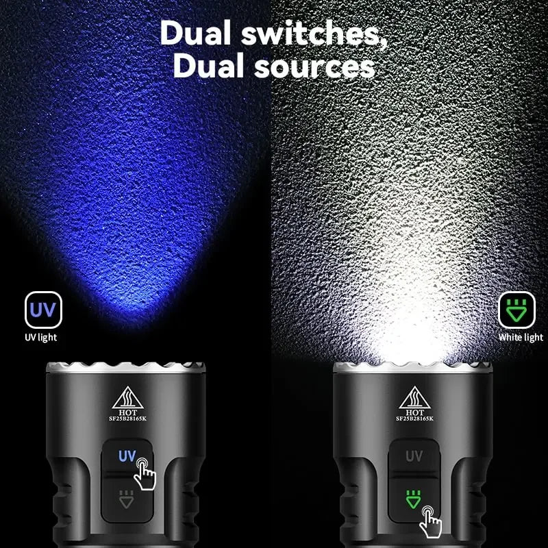 3300LM 6500K Flashlight UV 365nm