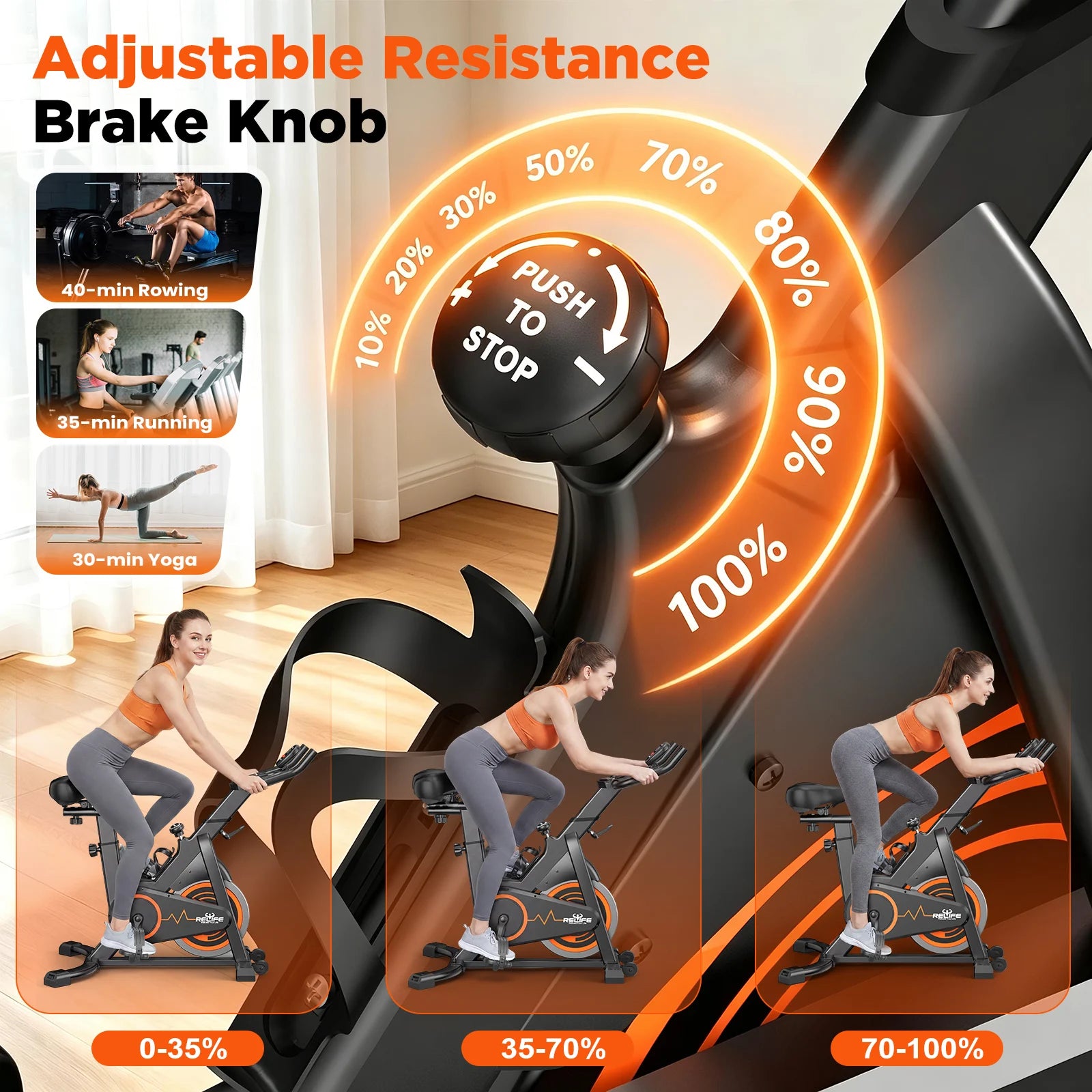 Stationary Exercise Bike Silent Belt Drive