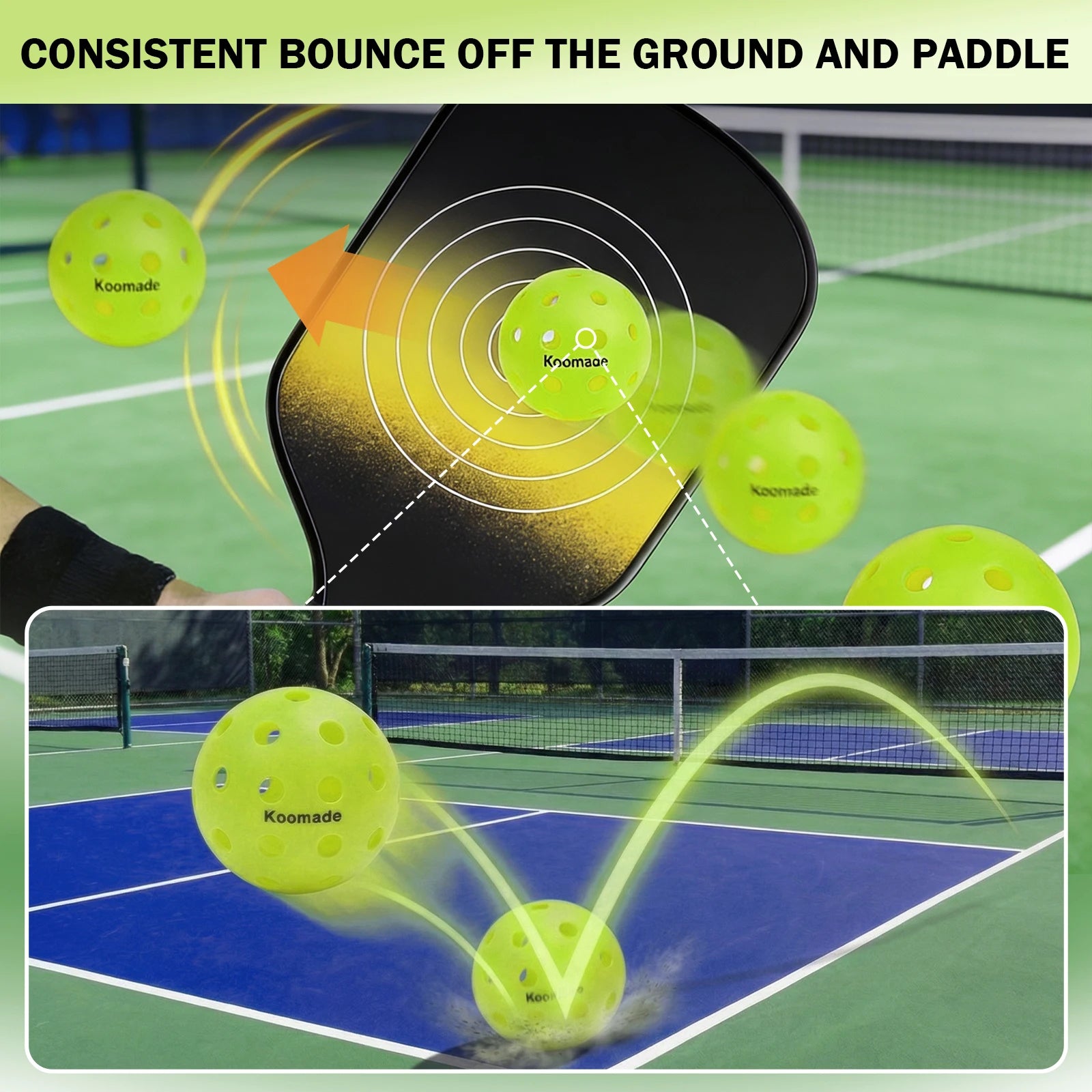 40-Hole Outdoor Pickleballs 8/16Pcs