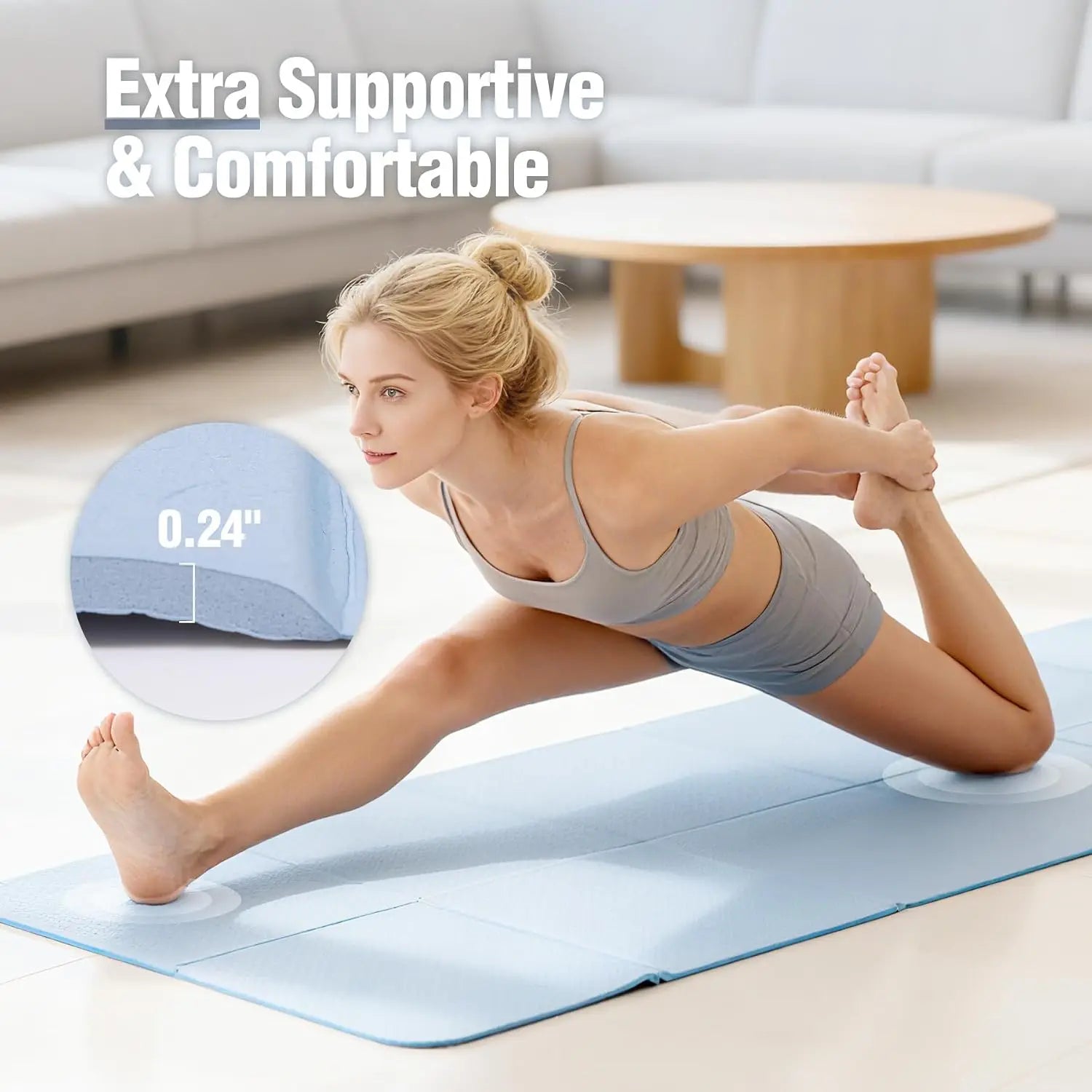 Foldable Travel Yoga Mat,