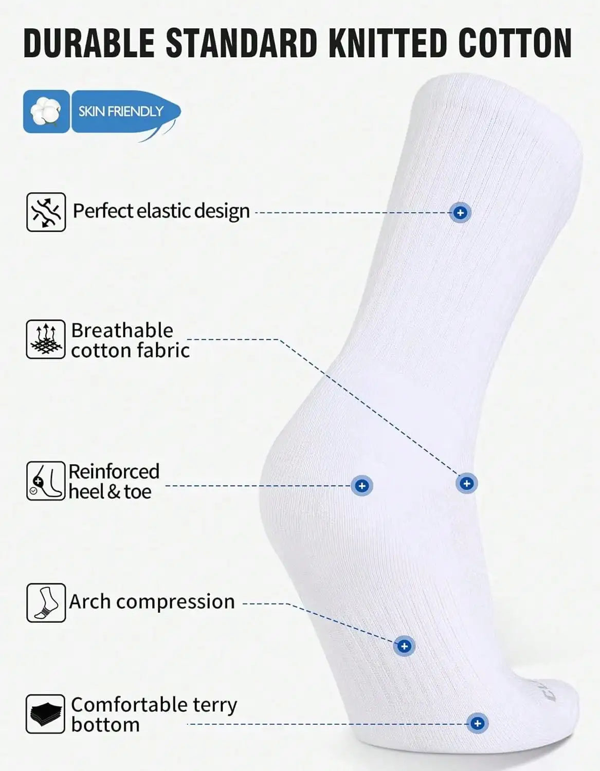 Men's Moisture-Wicking Cushioned Crew Sock