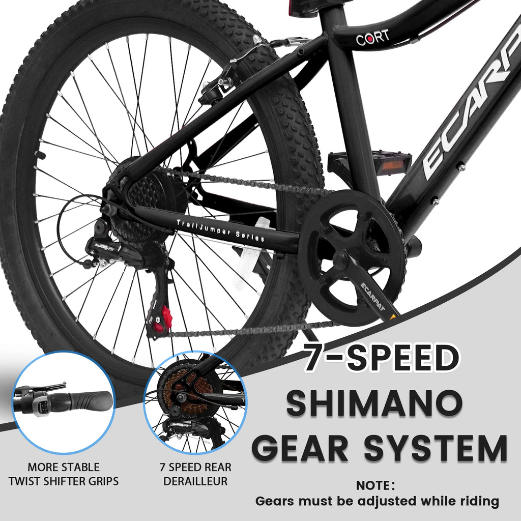 24 Inch Kids' Mountain Bike, 7 Spee
