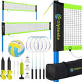 Portable Volleyball and Badminton Combo Net Set