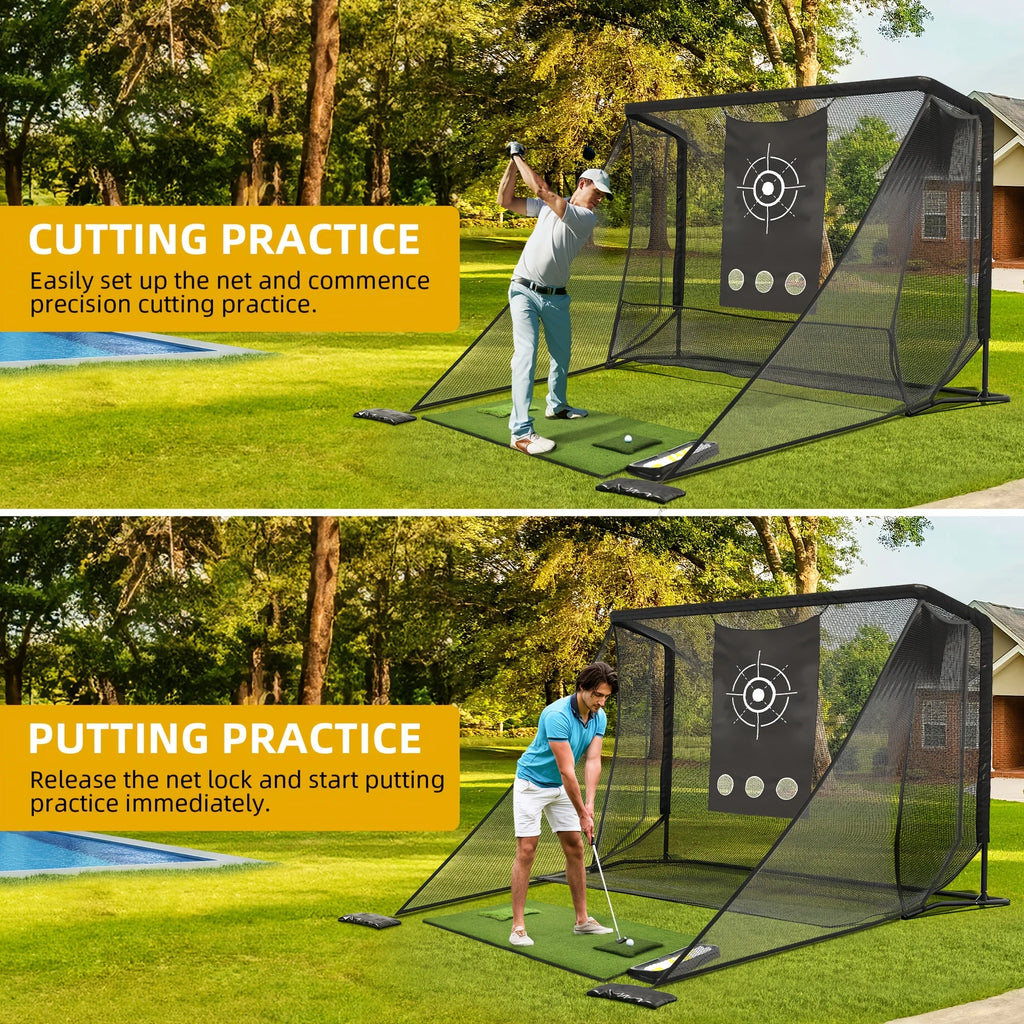 10x7ft Golf Hitting Net with Simulator Cloth