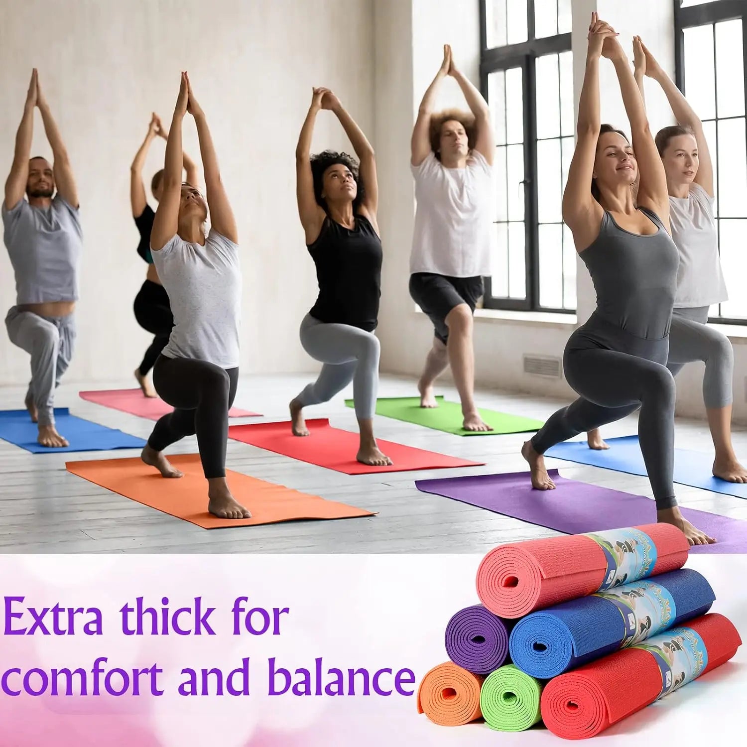 12 Pieces Yoga Mats 68x24x0.12 Inch