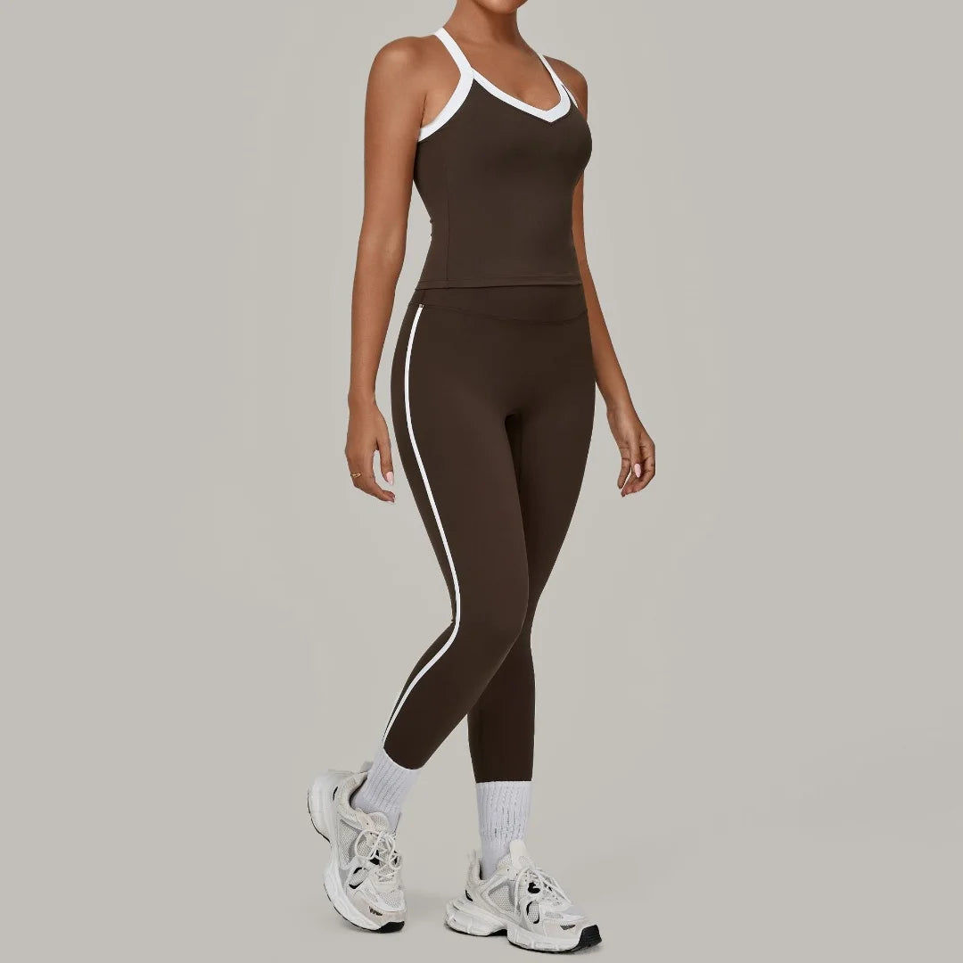 High Waist Peach Hip Leggings Set