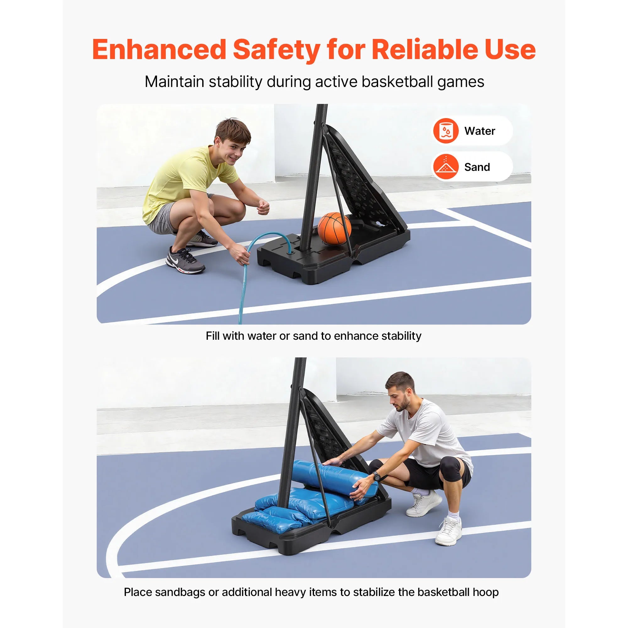 Portable Basketball Stand with Hoop & Backboard