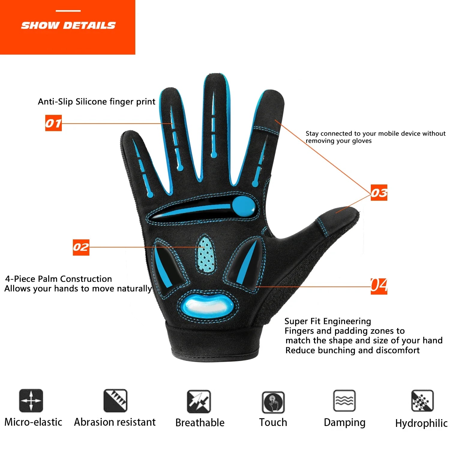 Road Bike Cycling Gloves Touch Screen