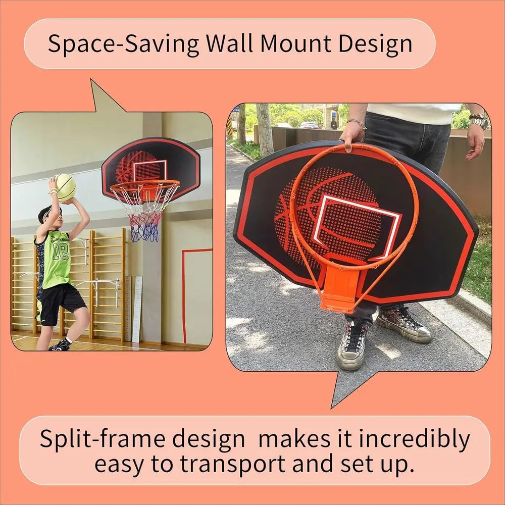 36 x 24 Wall-Mounted Basketball Hoop