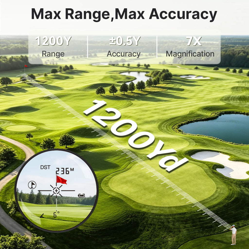 Golf Rangefinder 1200 Yards Slope Compensation