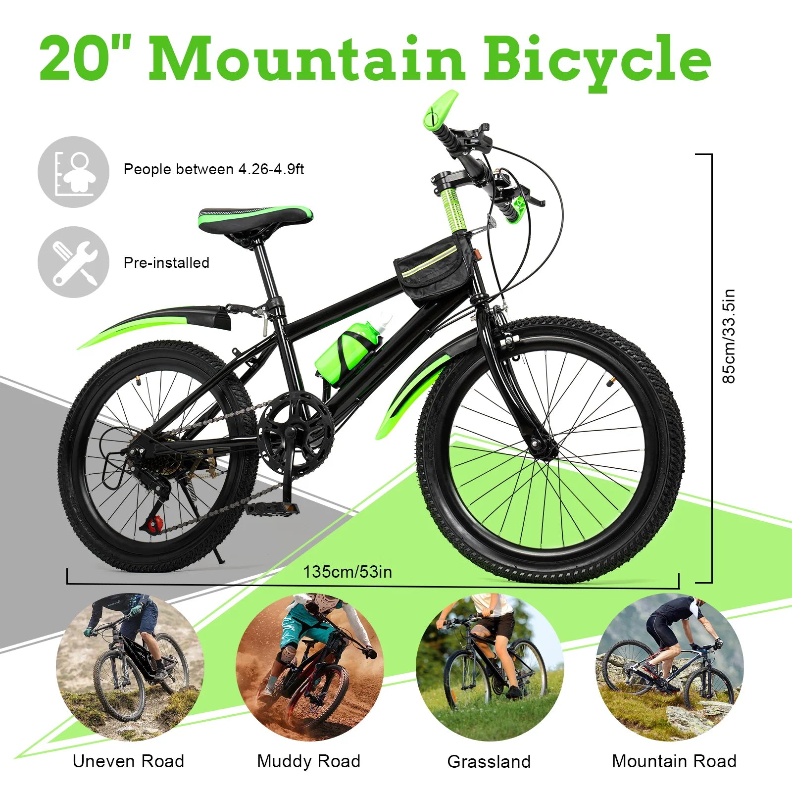 20 Inch 7 Speeds Children's  Mountain Bike