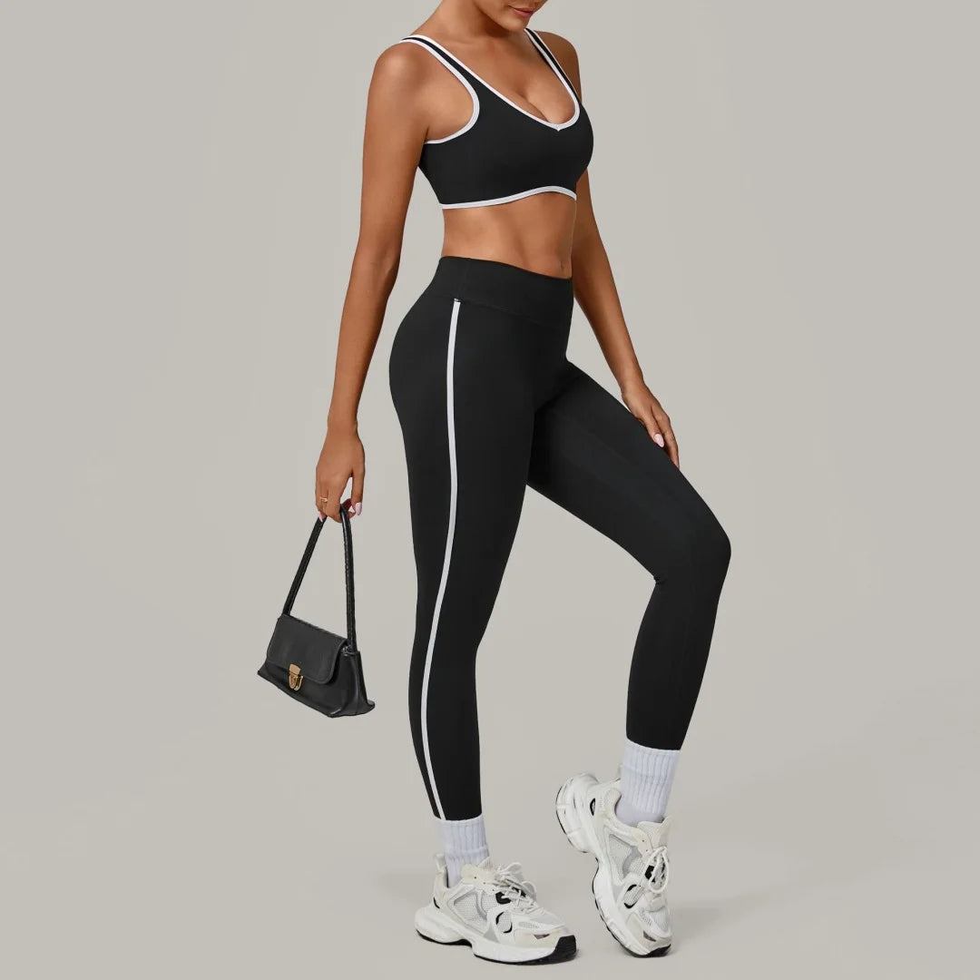 High Waist Peach Hip Leggings Set