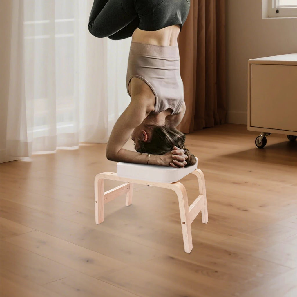Wood Yoga Headstand Bench Stool