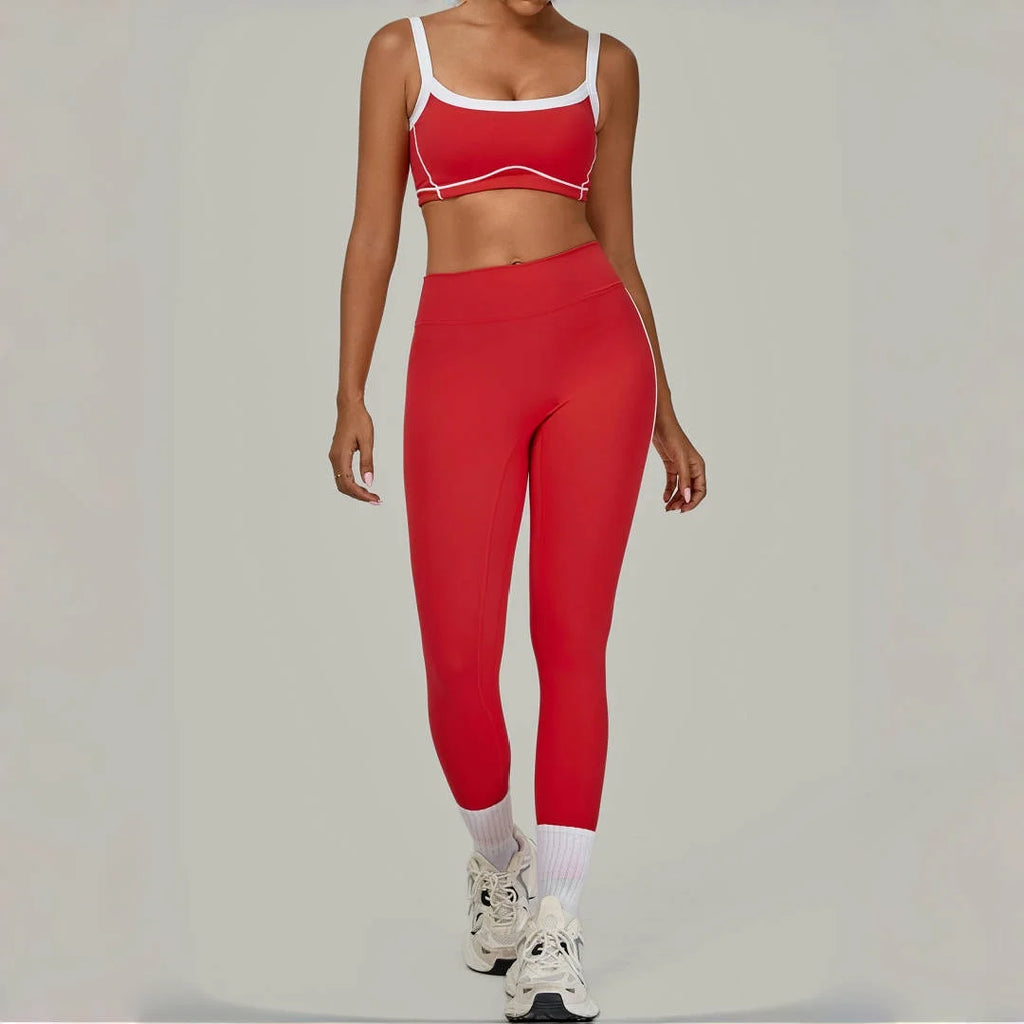 High Waist Peach Hip Leggings Set