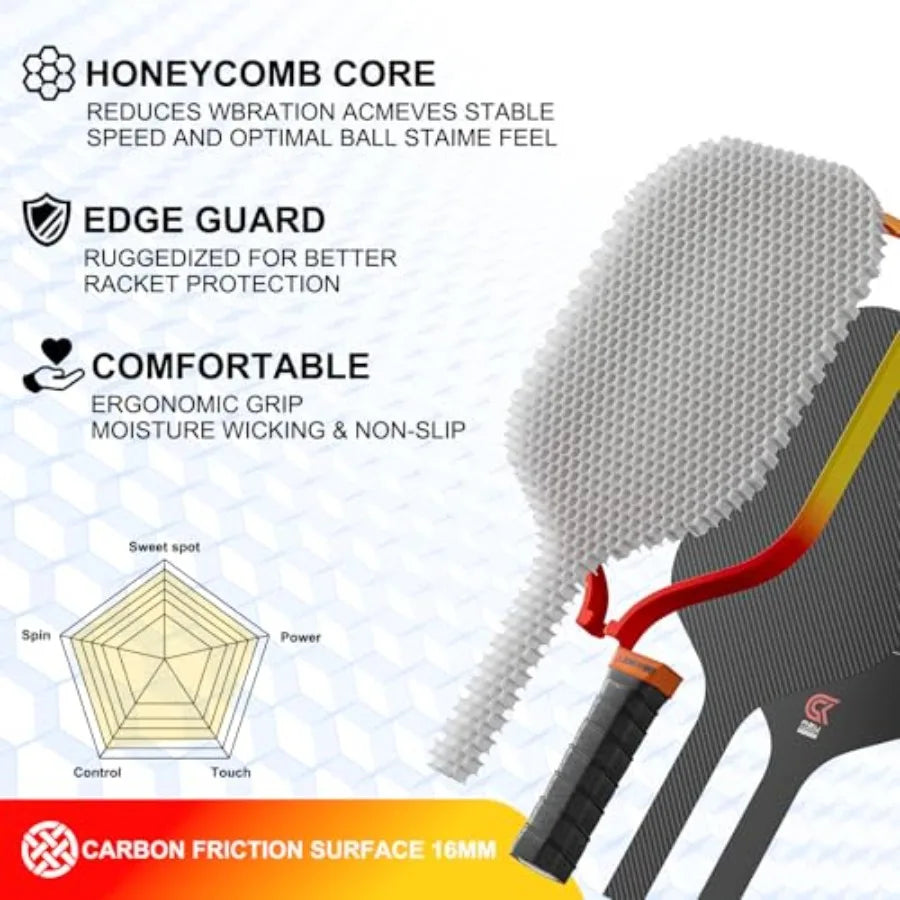Pickleball Paddles with Polypropylene Honeycomb Core