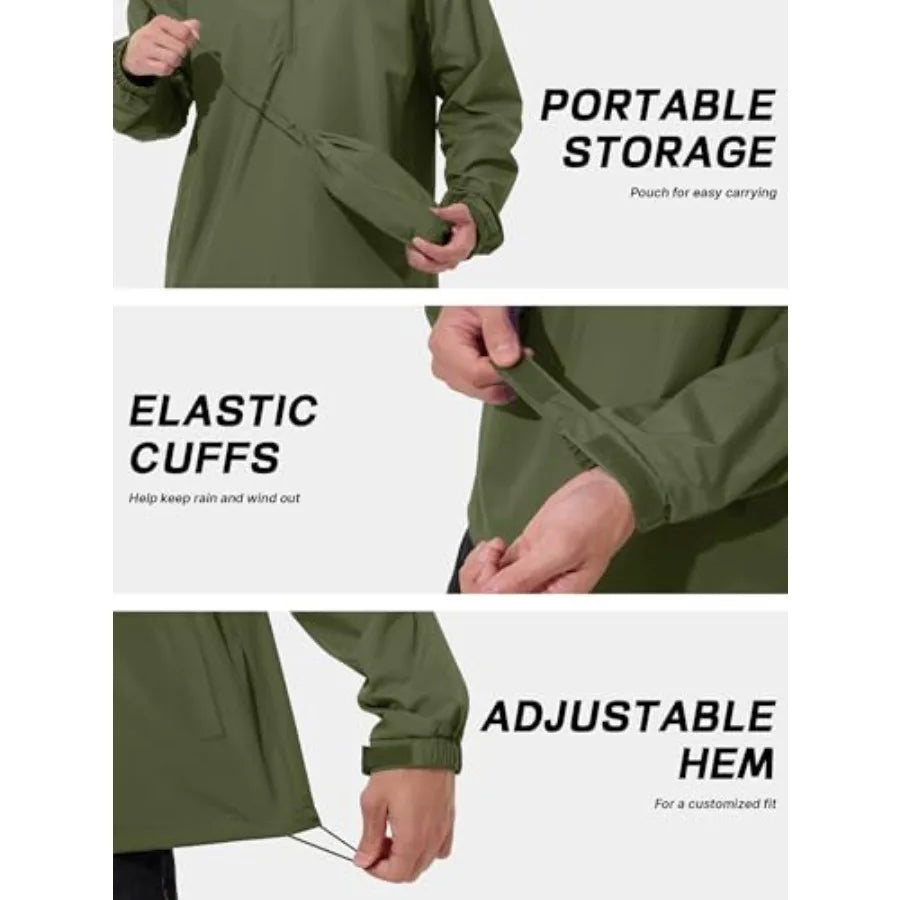 Men's Pullover Rain Jacket Waterproof
