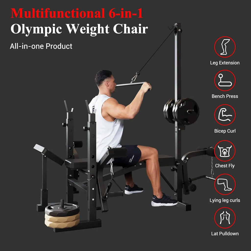 Foldable Bench Press Set with Leg Extension
