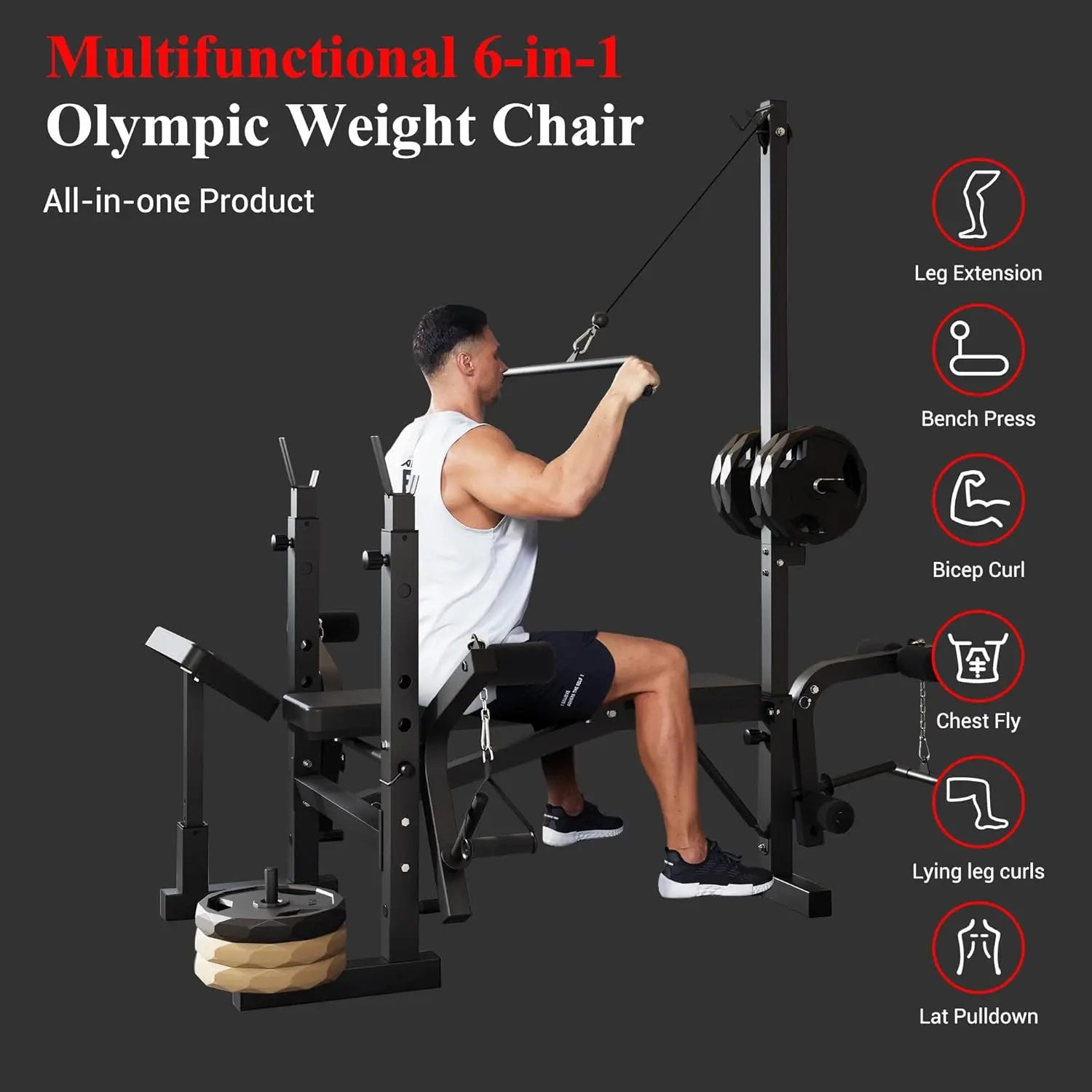 Foldable Bench Press Set with Leg Extension