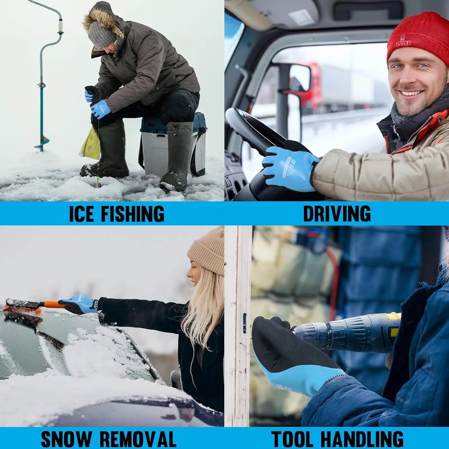 2 Pairs Insulated Waterproof Work Gloves