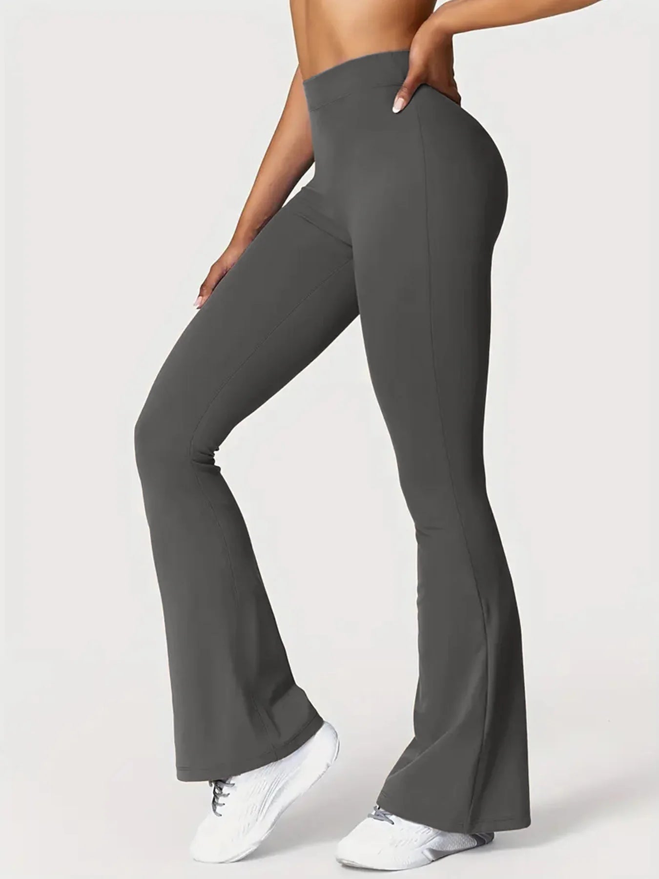 Women's flared yoga trousers V-cross