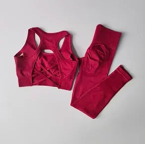 2PCS Sports Bra Women  Leggings Yoga Suit