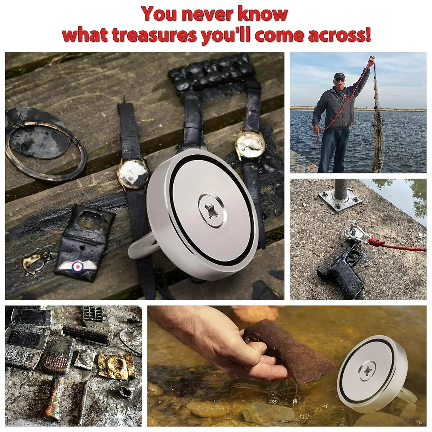 1000 LBS Fishing Magnet Kit