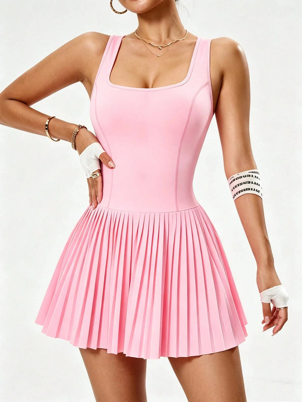 Women's Sleeveless Halter Neck Tennis Dress