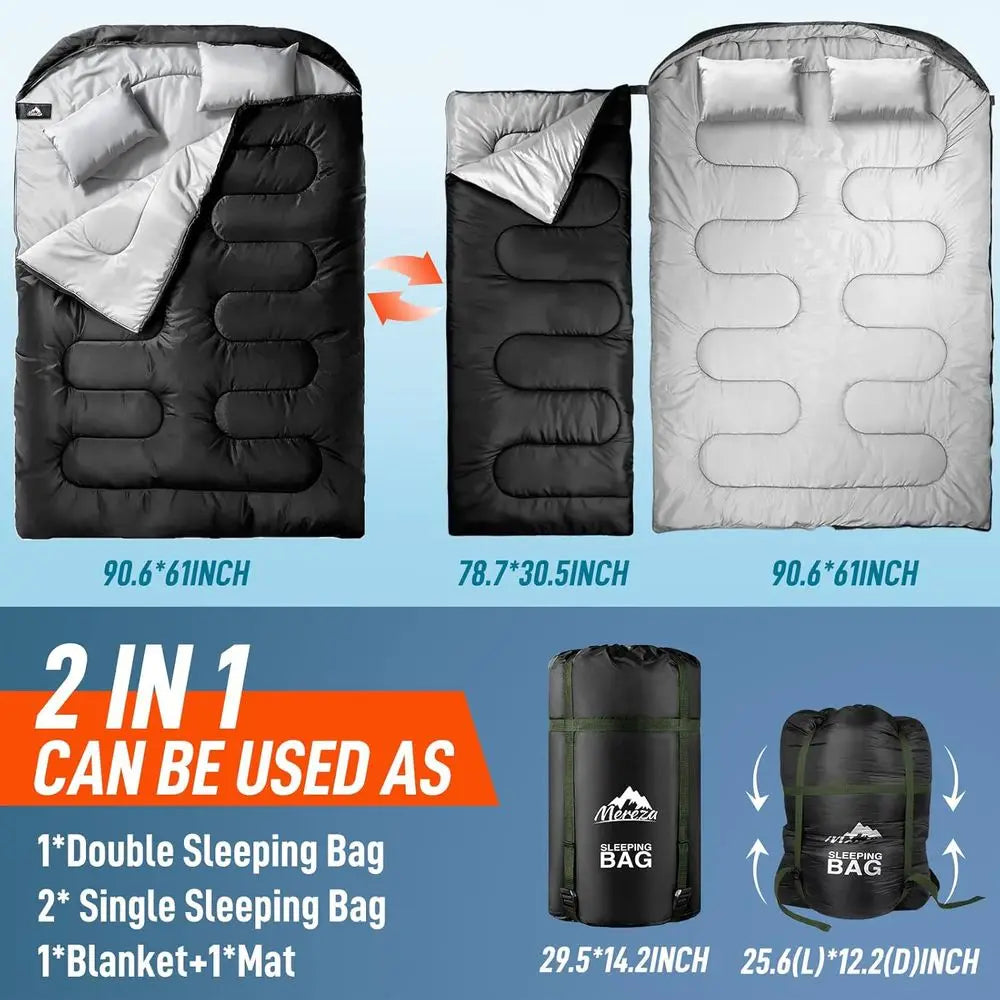 Extra Large Double Sleeping Bag for Two