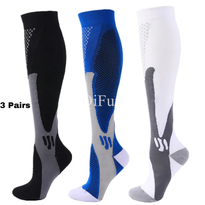 Pairs Men Compression Socks Football Soccer