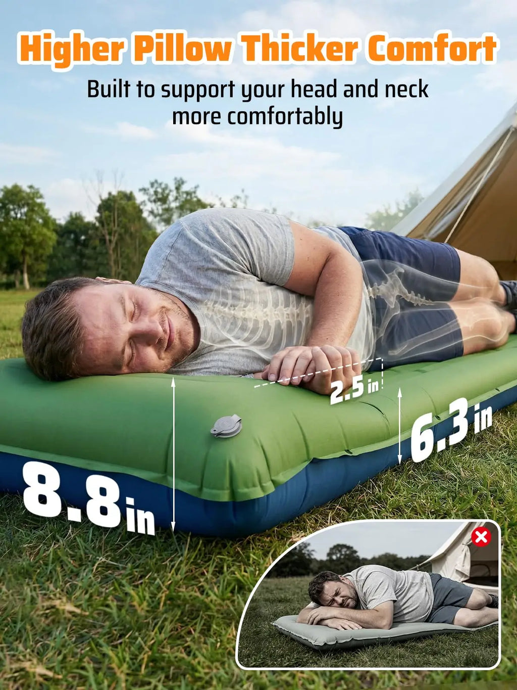 6.3 Inch Thick Inflatable Sleeping Pad