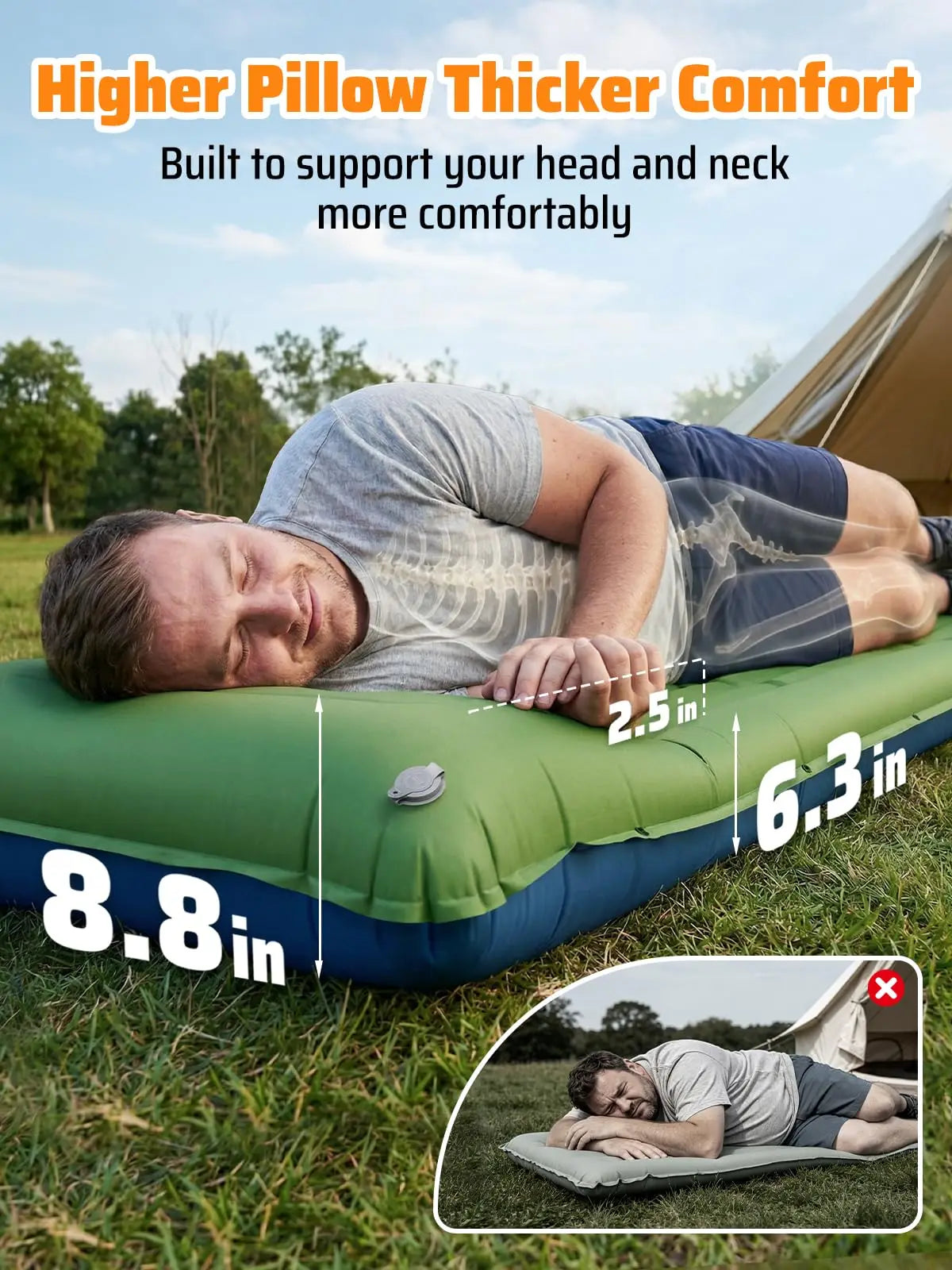 6.3 Inch Thick Inflatable Sleeping Pad