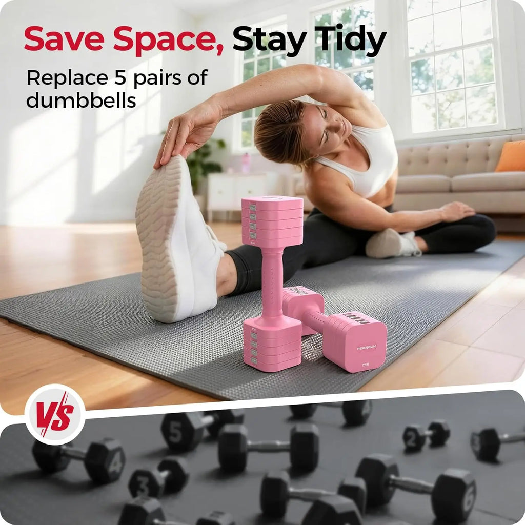 5-in-1 Adjustable Dumbbell Set of 2