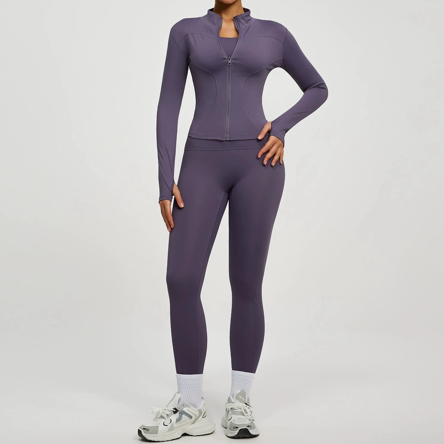 2Pcs Jacket Yoga Sets Women