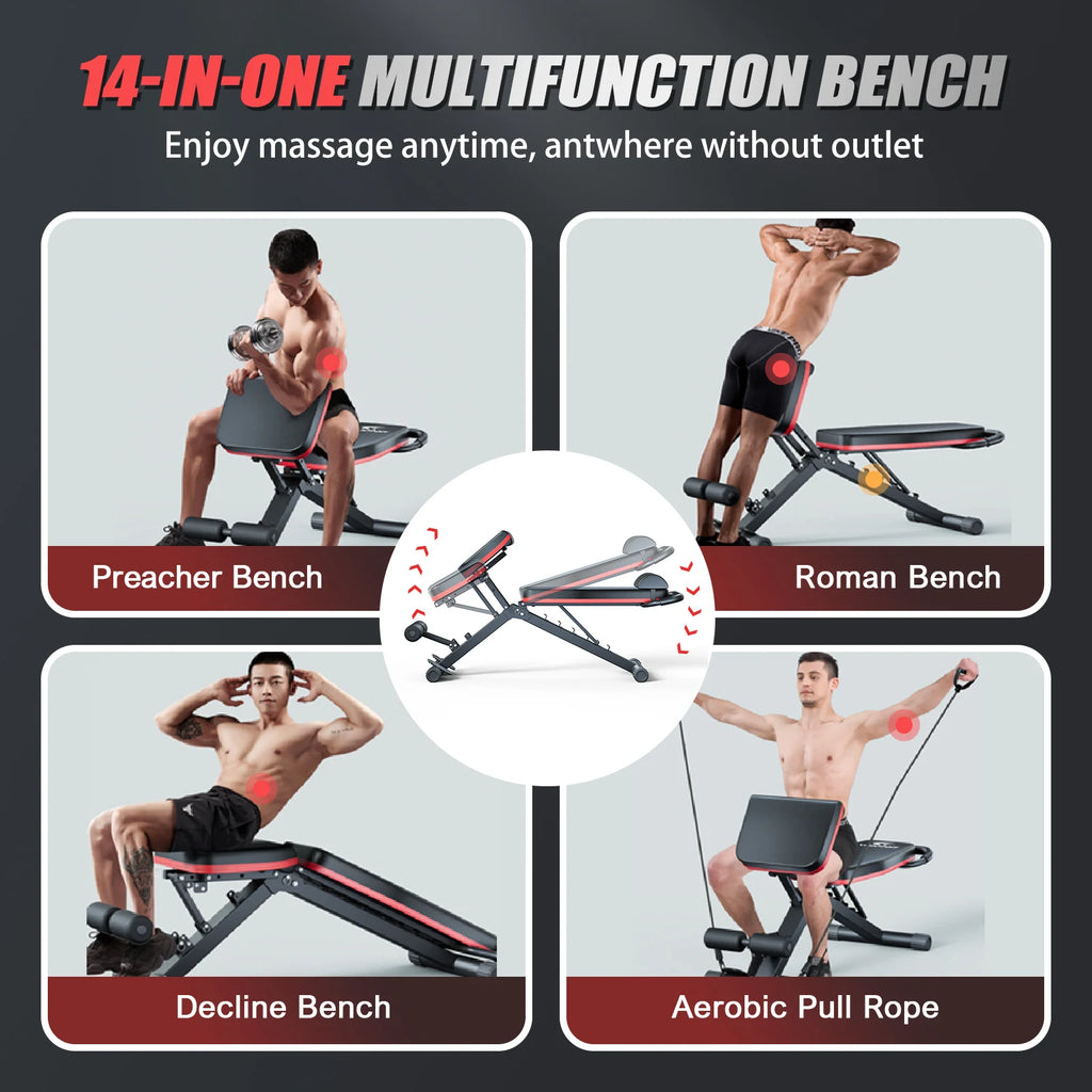 Foldable Weight Bench Dumbbell 14-in-1