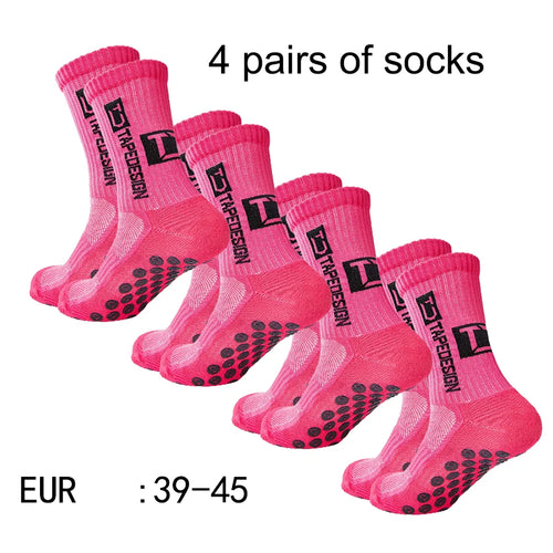 4 pairs  mid tube glued football socks