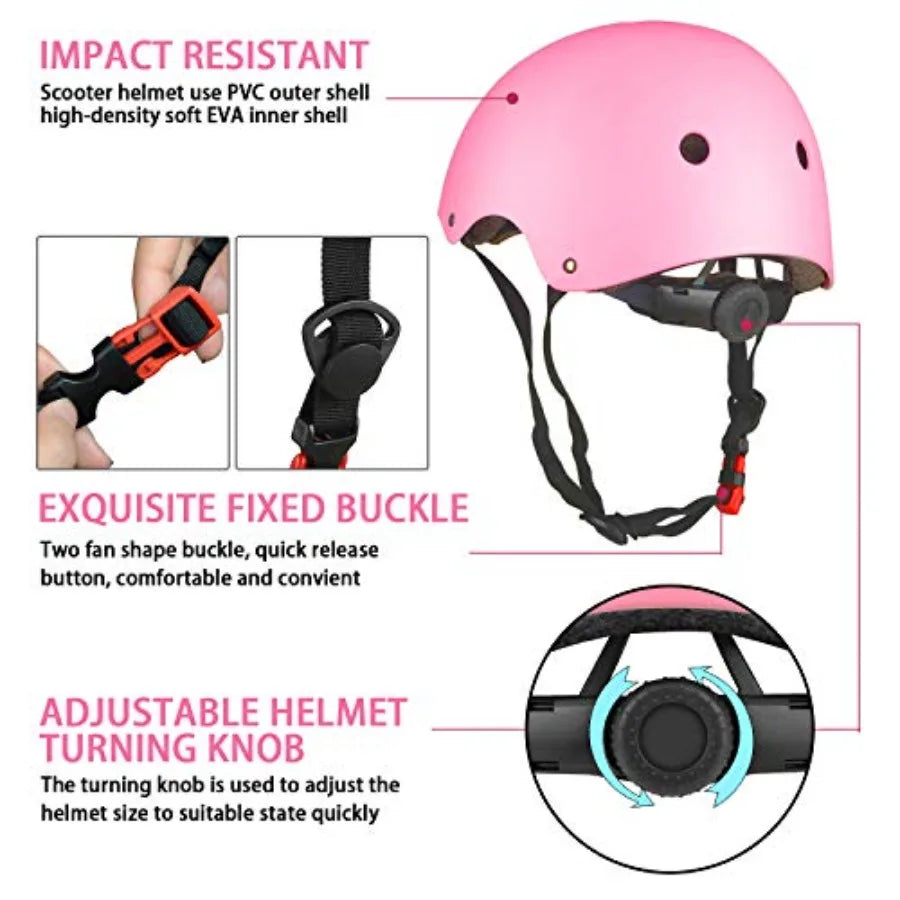 Bike Helmet Set Skateboard Knee Pads