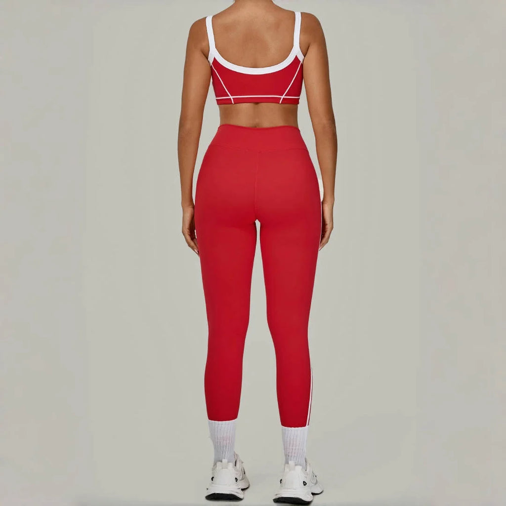 High Waist Peach Hip Leggings Set